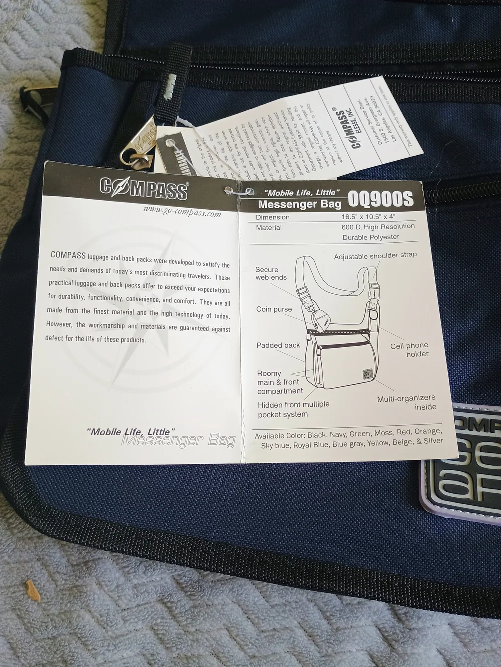 Navy Crossbody Sling Bag for Men or Women